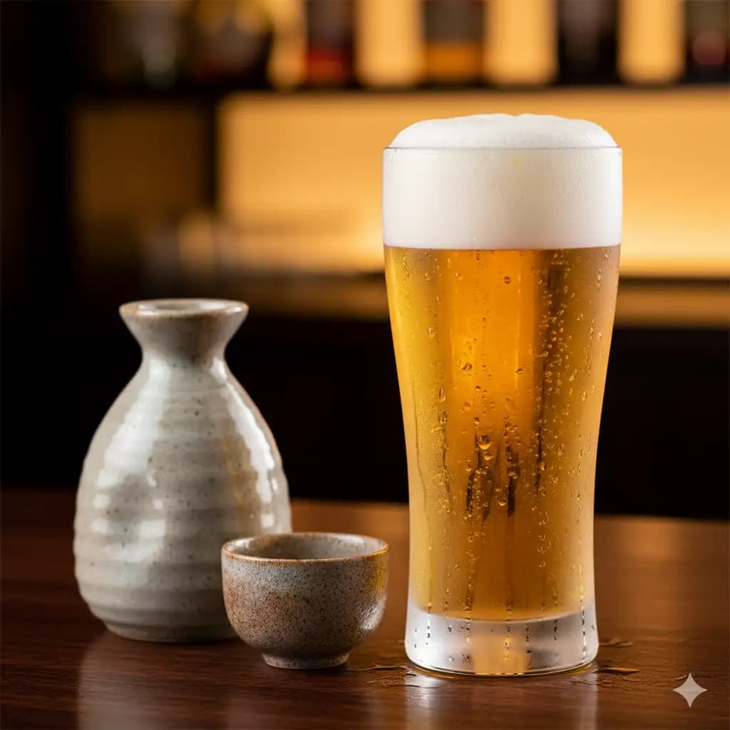 Japanese sake, shochu and Asahi beer at Izakaya Baku Pattaya